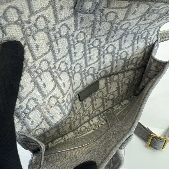 Authentic Dior Saddle Oblique Gray Belt Crossbody Bag - Picture 9 of 14